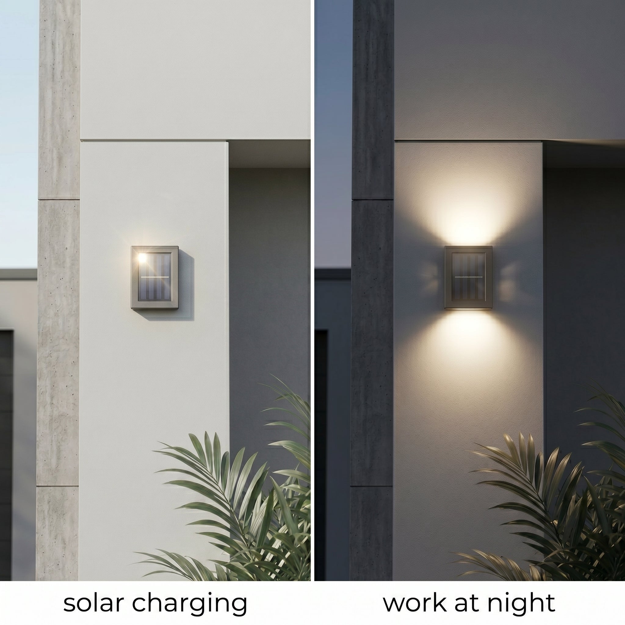AuroraBeam™ Solar Wall Light: Waterproof Up & Down Outdoor Sconce