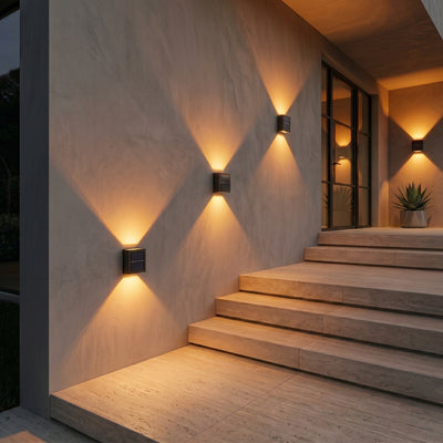 AuroraBeam™ Solar Wall Light: Waterproof Up & Down Outdoor Sconce