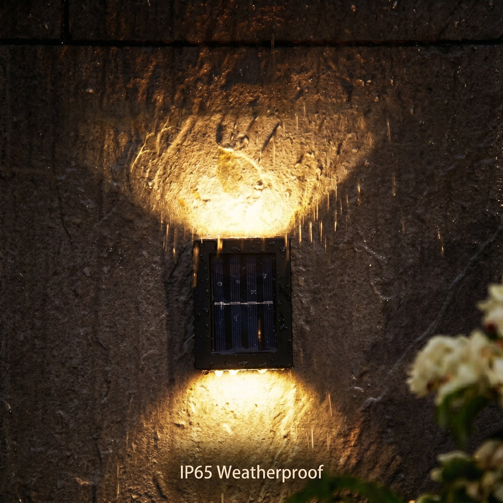 AuroraBeam™ Solar Wall Light: Waterproof Up & Down Outdoor Sconce