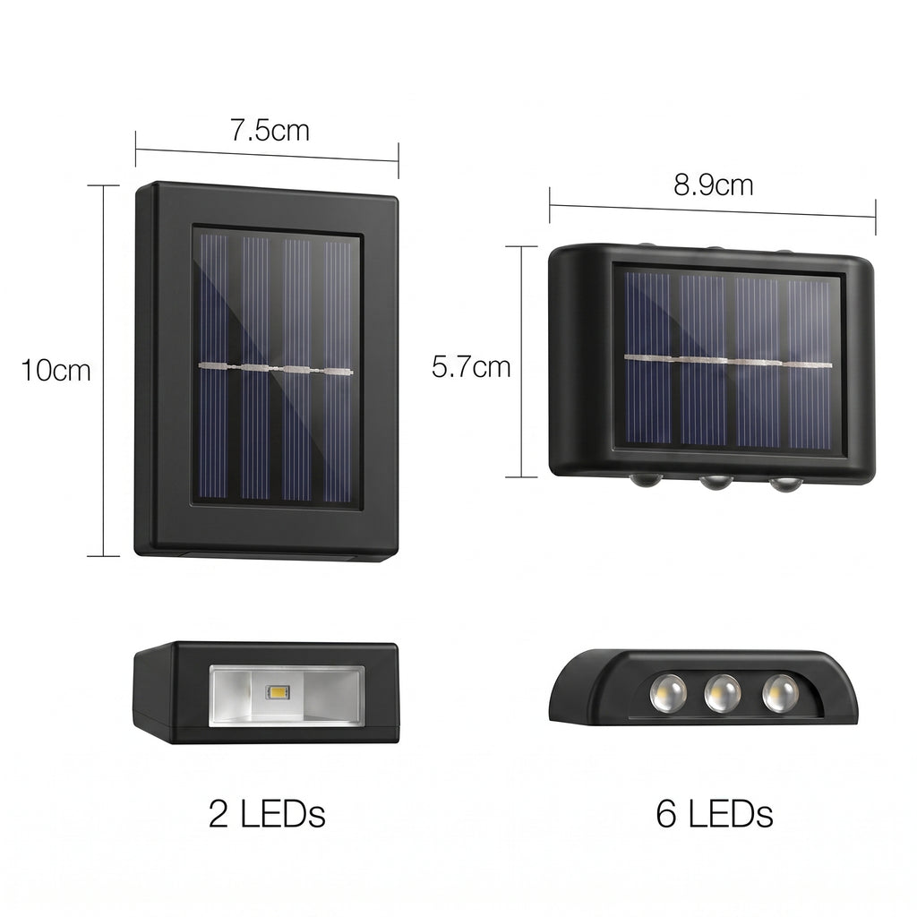 AuroraBeam™ Solar Wall Light: Waterproof Up & Down Outdoor Sconce