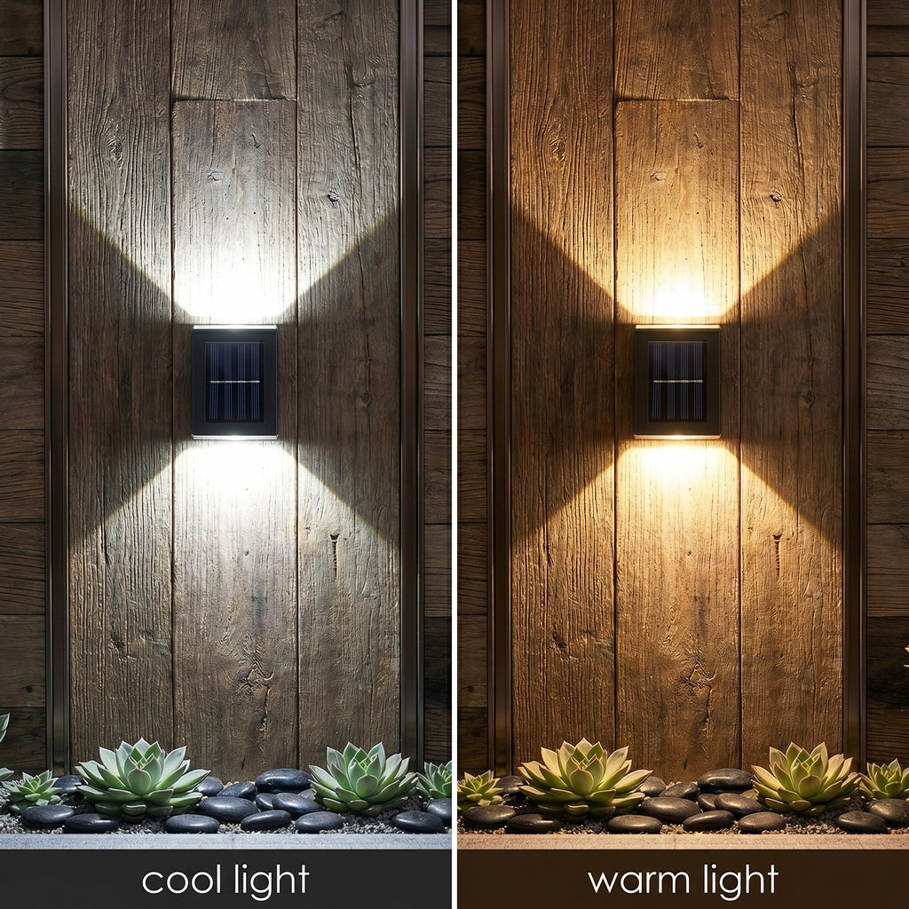 AuroraBeam™ Solar Wall Light: Waterproof Up & Down Outdoor Sconce