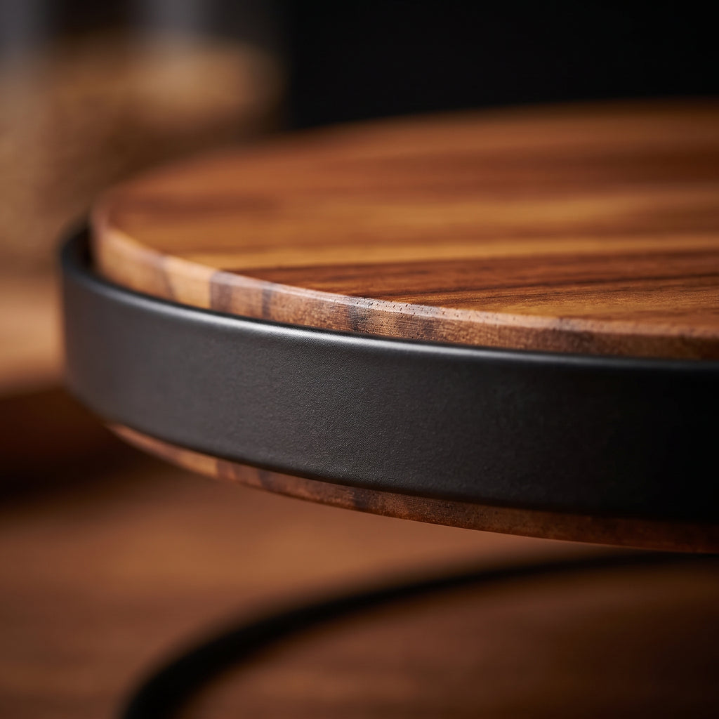 Acacia Wood Turntable – Wooden Serving Tray & Kitchen Organizer