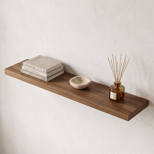 Floating Wooden Wall Shelf | Minimalist Home Organizer