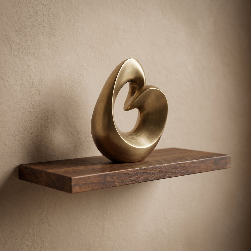 Floating Wooden Wall Shelf | Minimalist Home Organizer