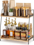 2-Tier Wood Organizer for Kitchen, Bathroom & Office Countertop
